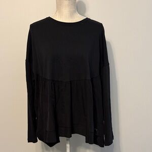 Zara Black Long Sleeve Blouse
